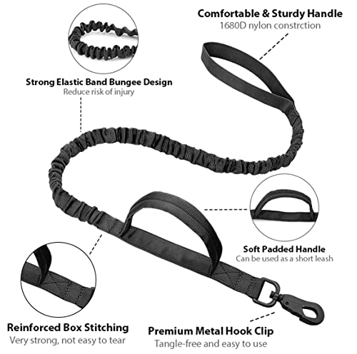 Tactical Dog Collar Military Adjustable Dog Collars Soft Nylon Training Collar with Patch Heavy Duty Metal Buckle Collars for Medium Large Dogs (Black-1, M) - color: Black-1, size: M