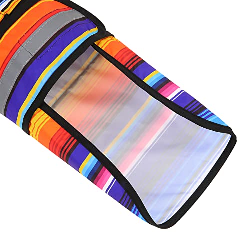 HDE Dog Raincoat Jacket Reflective Adjustable Hooded Pet Poncho Rain Coat with Leash Hole for Small to X-Large Dogs Baja Stripes - S - color: Baja Stripes, size: Small