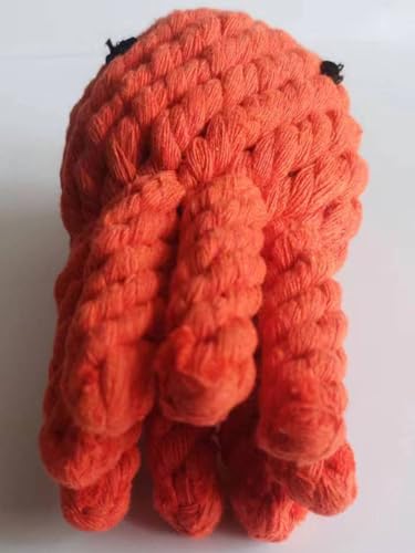 Dog Toys Puppy Teething Chew Toys,Dog Rope Toys,Cat Chew Toys,Safe Braided Rabbit Toys Healthy Gift - color: orange octopus