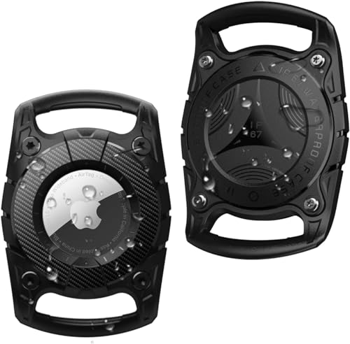 Compatible with Airtag Keyring Waterproof Pet Airtag Dog Collar Holder, Anti-Lost Shock Resistant for Air Tag Holder Hard TPU Airtag Dog Collar Case for Key,Backpack,Luggage,Cat,Dog GPS Tracker - color: Black