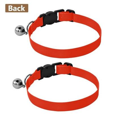 Scarlet Dog Bell Collar 2 Pack Cat Collar Adjustable 10.6 to 17.1 Inches - color: Scarlet