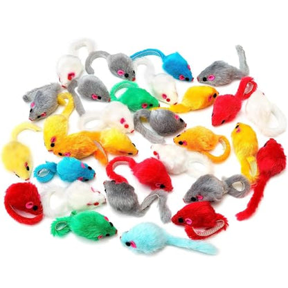 12PCS Cat Mouse Toys,Faux Fur Cat Mice Toys with Plastic Body, Interactive Catnip Toys for Indoor Cats,Perfect for Kittens, Cats, and Puppies!…