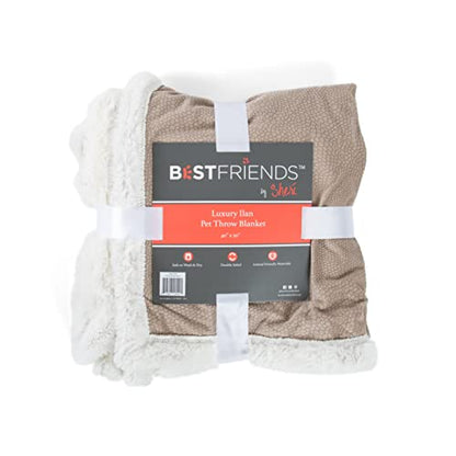 Best Friends by Sheri Premium Self-Warming Ilan Microfiber Faux Fur Pet Throw Blanket 40x50 in Wheat - color: Wheat