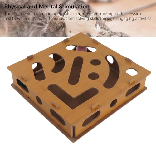 Cat Puzzle Toy Box, Composite Board, 11.02x11.02 in, Bell Ball Maze, Mental Physical Exercise, Indoor Cat Toy, Appearance Random