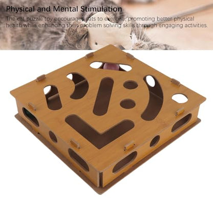 Cat Puzzle Toy Box, Composite Board, 11.02x11.02 in, Bell Ball Maze, Mental Physical Exercise, Indoor Cat Toy, Appearance Random