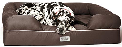 PetFusion Ultimate Dog Bed, Orthopedic Memory Foam, Multiple Sizes/Colors, Medium Firmness Pillow, Waterproof Liner, YKK Zippers, Breathable 35% Cotton Cover, 1yr. Warranty,Brown, XXL Jumbo (50x40") - color: Brown, size: XXL Jumbo (50x40")