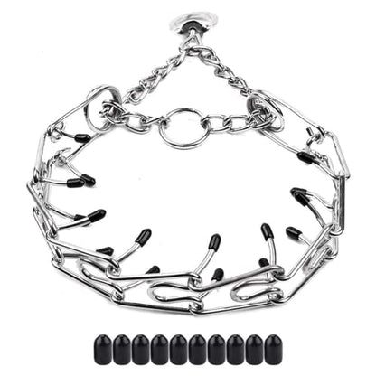 Dog Prong Collar, Adjustable Dog Training Collar with Quick Release Buckle for Small Medium Large Dogs (Silver, L/3.5mm Neck: 18"-20'' Weight:70 lbs) - color: Silver, size: L/3.5mm (Neck: 18"-20" Weight: 70 lbs)