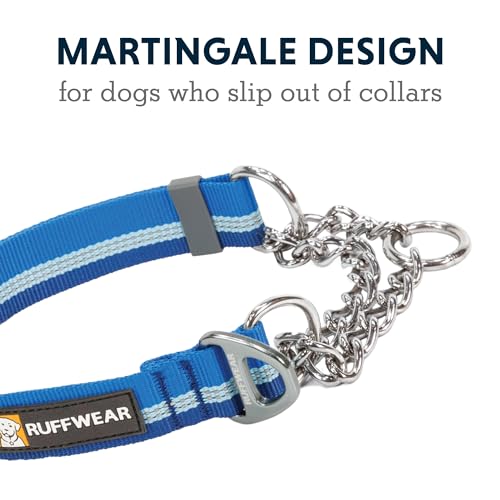 Ruffwear, Chain Reaction Dog Collar, Adjustable Reflective Martingale Escape-Proof Collar with Stainless Steel Chain, Professional Training Control, Blue Pool, 14"-20" - color: Blue Pool, size: 14"-20"