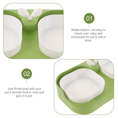 HEMOTON Cat and Dog Feeding Bowl Set Nonslip Plastic Pet Food and Water Bowls for Cats and Puppies Spill-Resistant Feeder for Home Use