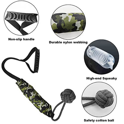 Interactive Dog Tug Toy,Indestructible Dog Toys for Aggressive Chewers,Tough Squeaky Dog Rope Toys for Training,Tug of War Dog Toy Balls for Medium & Large Dogs - style: Camouflage