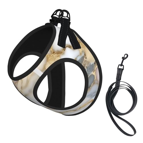 Marble Printing Dog Summer Harness,Soft Light Puppy Vest,Breathable Pet Harness Reflective for Easy Walking - color: With Accessories, size: Small
