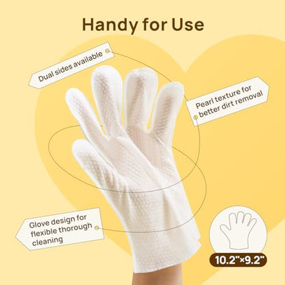 HICC PET Cleaning Deodorizing Glove Wipes for Dogs & Cats, Vet Recommended Hypoallergenic Hydrating & Nourish Fur Pet Grooming Glove Wipes, Pet Bathing Wipes for Horse Coat Care,20pcs Unscented - size: 20 PCS