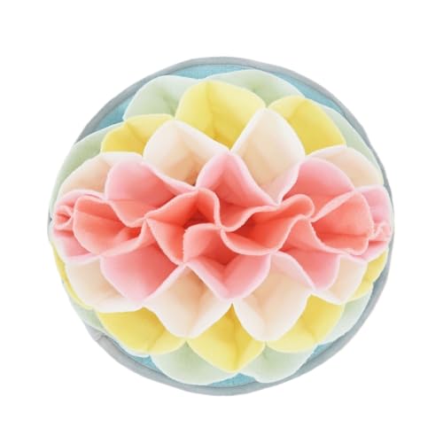 Floral Snuffle Mat for Dogs and Small Pets, Interactive Pet Enrichment Mat for Nose Work and Slow Feeding, Washable Anti-Anxiety Toy (Pink Bud) - color: Pink bud