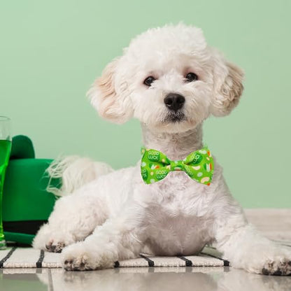 St. Patrick’s Day Dog Collar with Bow, 2026 Quick Release Nylon Adjustable Pet Collar, Green Lucky Holiday Dog Collar - color: St. Patrick Day, size: Medium-(12.5-20") Neck * 3/4" Wide