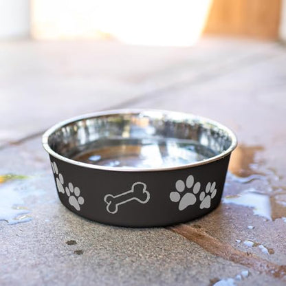 Loving Pets Bella Dog Bowls- Stainless Steel Dog & Cat Bowls - Spill Proof Dog Food Bowl, Cat Bowl, Puppy Essentials & Pet Supplies Great for Home & Travel (Small 10-20 lbs, Espresso) - color: Espresso, size: Small (10-20lbs)