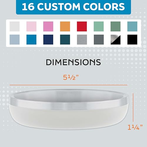 Master Pet Supply Stainless Steel Cat Bowls - 9 oz Heavy Duty - Bone White, Double Wall Extra-Thick Insulated, Non-Slip Pet Water Bowl for Cats & Pets, Anti Rust Metal, Dishwasher Safe - color: Bone White