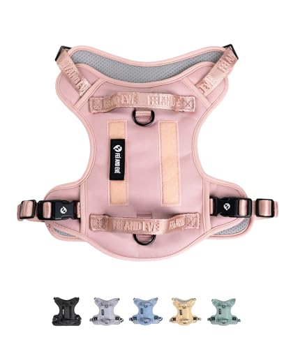 2026 New Edition, Fei & Eve Classic Dog Harness - Quick-Release Buckles | 3-Point No-Pull Control | Heavy-Duty 900D Nylon | Dual Safety Handles | Breathable Mesh | Adjustable Fit | Small,Pink - color: Pink, size: S