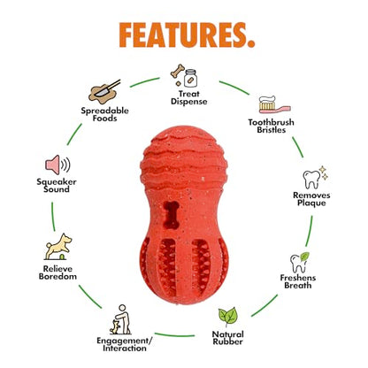 Max Fusion Made with Nike Grind, Arlee Weeble Treat Dispensing Dog Toy, Treat Dispenser, Durable Treat Toys for All Dogs, Natural Rubber Chew Toy, Large, Yellow, 1 Count - color: Yellow Weeble, size: Large