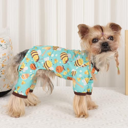 Dog Pajamas for Small Dogs, Soft Thin Pjs Jammies Cat Doggie, Summer Pet Cute Puppy Clothes Outfits Dogs Boy Girl(Bee, XS) - color: Bee, size: X-Small (Chest 11.8 in)