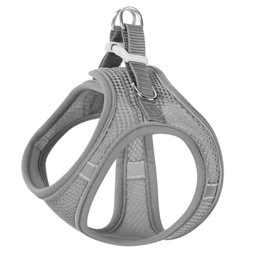 No-Pull Reflective Dog Harness Vest, Escape-Proof Padded Chest Strap for Large Cats Breathable Mesh & Quick Release for Small Dogs Cats - color: Grey, size: XXS