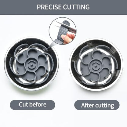 Slow Feeder Dog Bowls Insert,Third Generation upgradedSuper Firm Eating Bowl（Cuttable） for Large Breed and Medium Small Size Compatible with Regular Elevated Metal Glass Dog Bowl (Gray) - color: Grey