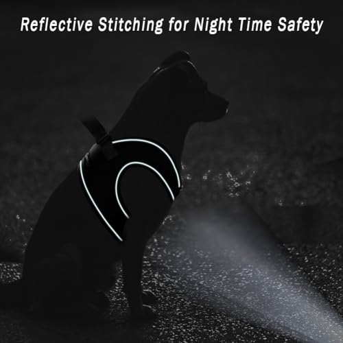 Comfort fit All Weather Step-in Reflective Dog Harness - Adjustable Small Dog Harness Medium Sized Dogs - Soft Padded Easy Walk Dog Vest Harnesses - color: Reflective Black, size: S (Chest 12" - 15.5")
