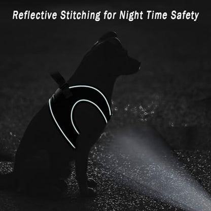 Comfort fit All Weather Step-in Reflective Dog Harness - Adjustable Small Dog Harness Medium Sized Dogs - Soft Padded Easy Walk Dog Vest Harnesses - color: Reflective Black, size: S (Chest 12" - 15.5")