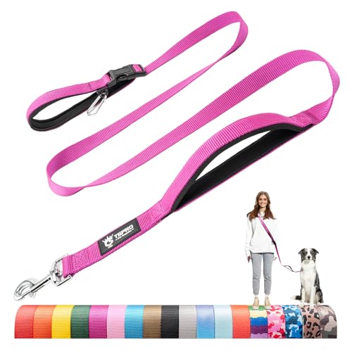 TSPRO Tactical Hands Free Dog Leash, Heavy Duty Adjustable with Padded Handle & Metal Safety Clasp for Walking Running Hiking Training, Medium & Large Dogs (Purple 25) - color: Basic Purple, size: for Medium to Large Dogs