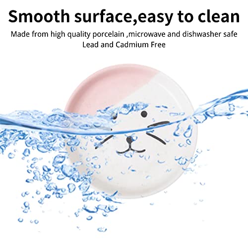 Raised Pet Food and Water Bowl, Cat and Small Dog Bowl, Tilted Ceramic Cat Water Bowl No Spill,15oz, Dishwasher Safe - color: Pink