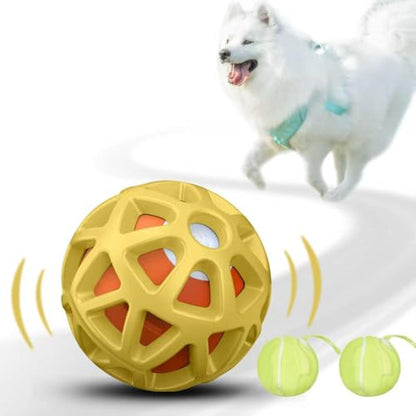 seagi Interactive Dog Toys – Durable Automatic Bouncing & Vibrating Interactive Dog Ball for Smart Play, Motion-Activated Moving Dog Toy for Small/Medium/Large Dogs,USB Rechargeable (Yellow) - color: Yellow