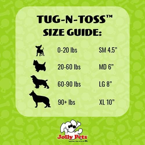 Jolly Pets Tug-n-Toss Heavy Duty Dog Toy Ball with Handle, 4.5 Inches/Small, Purple - color: Purple, size: Small (4.5 in)