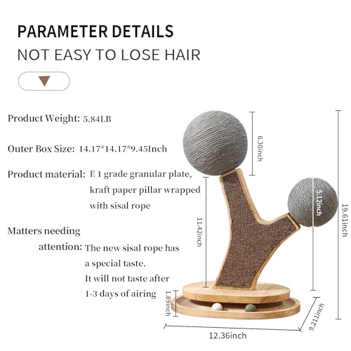 Cat Tree Cat Scratching Post with Vertical Cat Scratcher, Interactive Toy Balls, Handmade Cat Furniture with Natural Materials, Cute Kitten Scratch Post, Easy-to-Clean - color: SZ-6