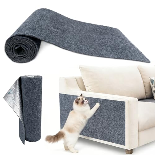 78.7"X15.8" Cat Scratch Furniture Protector, Anti Scratch Couch Protector from Cat Claws, Self-Adhesive Cat Scratching Pads, DIY Couch Cat Scratcher for Corner Sofa Wall & Door (Gray) - size: 78.7'' X 15.8''