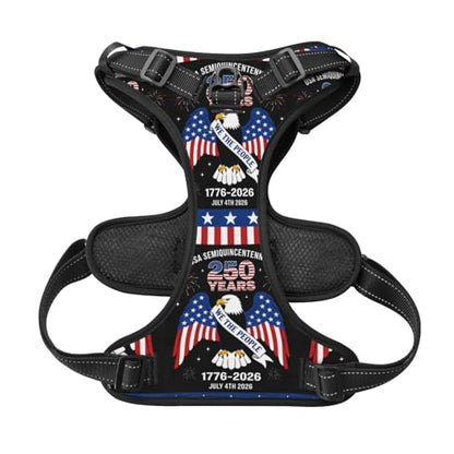 250 Years We the People Reflective Dog Harness No Pull Soft Vest Harness for Small Medium Large Dog Puppy Pets (X-Large Size) - color: 250 Years We the People, size: X-Large