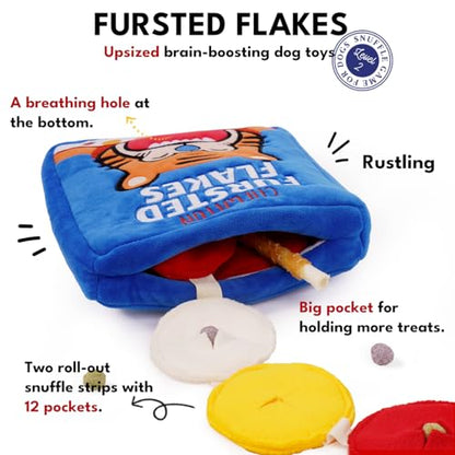 CHEWFFON Interactive Dog Toys, Enrichment Snuffle Crinkle Treat Puzzle Toys for Boredom and Mental Stimulating, Nose Work Cereals Dog Toy for Small, Medium and Large Dogs - style: Fursted Flakes