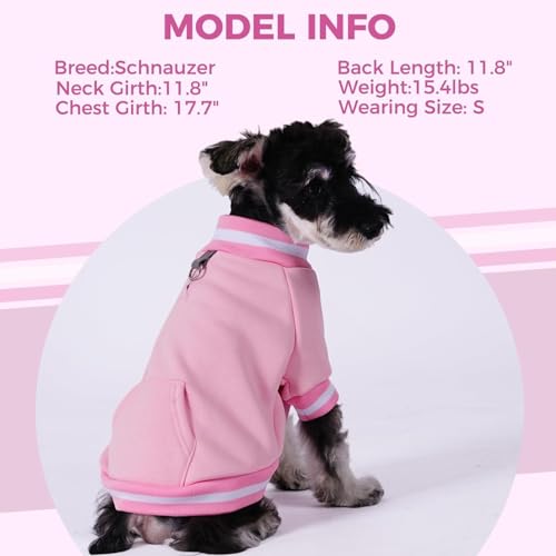 BINGPET Large Dog Sweater Pullover Fleece Vest with Leash Hole & D-Ring,Cotton Dog Hoodie for Small Medium Large Dogs Puppy Boys Girls,Thick Soft Fleece Winter Dog Clothes Cold Weather Sweatshirt Coat - color: Pink, size: XS(Chest: 15",Neck: 10",Back: 10"