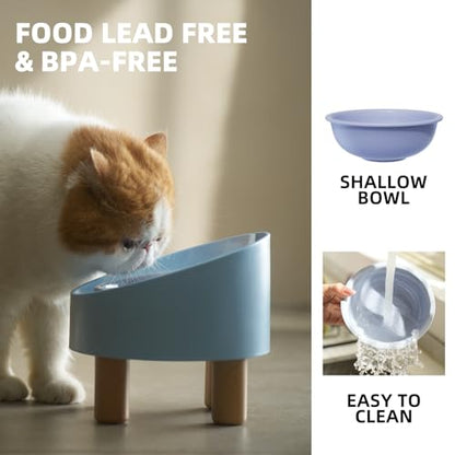 MS!MAKE SURE Spring Roll Single Cat Bowls Blue - color: SRSB-Bule
