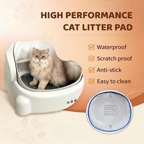 Open Top Self Cleaning Litter Box Waterproof Pad 2-Pack Leak-Proof Cat Litter Mat, Accessories for Automatic Litter Box, Replacement Liner Tray