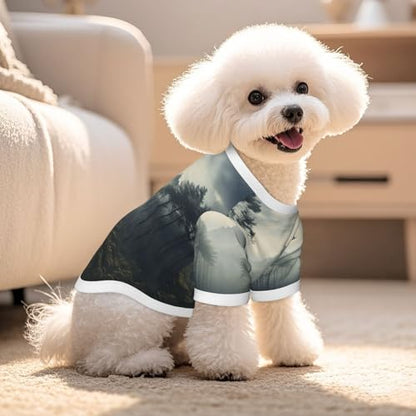 Dog Shirt Mesh Breathable T-Shirt Cloud Forest Dog Clothes Summer Stretchy Pet Clothes Quick Dry Cats Puppy Vest Lightweight Tank Top Pet T-Shirts for Training Hiking - size: Medium