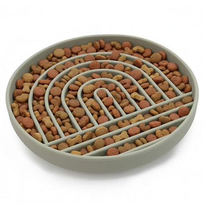 Should We Go? Slow Feeder for Dogs & Puppies, The Slowdown Bowl Silicone Slow Eating, Modern Lick Mat Design, Reduces Gulping, Fits 2.5 Cups, 9.5” Across x 1.5” Tall, Mealtime Challenge, Large-Sage - color: Sage - Rainbow Design, size: Large (9.5” Across