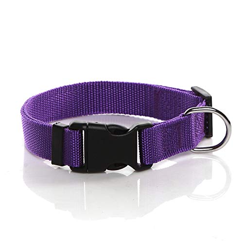 Nylon Dog Collar, Adjustable Dog Collars for Medium Large Dogs, 1 Inch Wide (Purple) - color: Purple, size: 1"x 16-23"