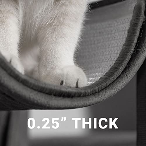 NAZVA Cat Scratcher Mat - 16”x12” (Pack of 2) - Natural Sisal Fabric Scratching Pad Velcro Furniture Carpets Sofas Couch Protector Rug - Grey
