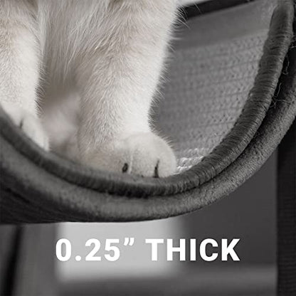NAZVA Cat Scratcher Mat - 16”x12” (Pack of 2) - Natural Sisal Fabric Scratching Pad Velcro Furniture Carpets Sofas Couch Protector Rug - Grey