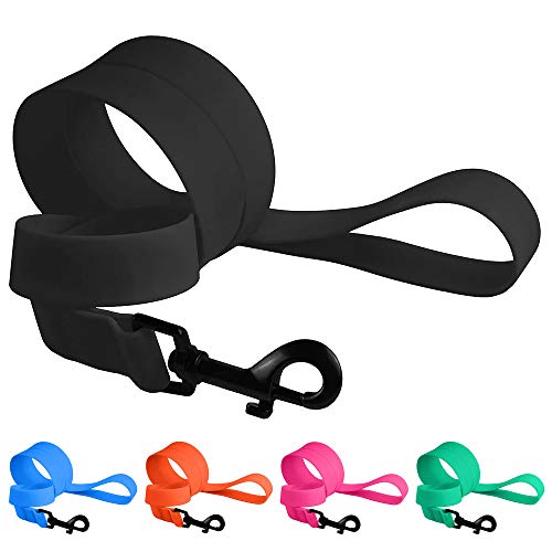 CollarDirect Waterproof Dog Leash Small Medium Large Durable Pet Leashes for Walking Training Running Pink Black Blue Orange Green (M, Black) - color: Black, size: Medium