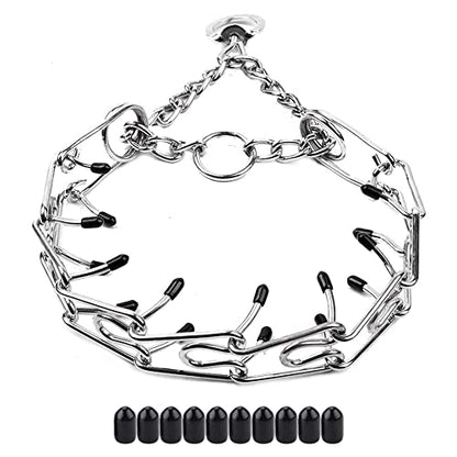 Dog Prong Collar, Adjustable Dog Training Collar with Quick Release Buckle for Small Medium Large Dogs (Silver, XL /4.0mmNeck: 20"-23'' Weight:90 lbs) - color: Silver, size: XL/4.0mm (Neck: 20"-23" Weight: 90 lbs)