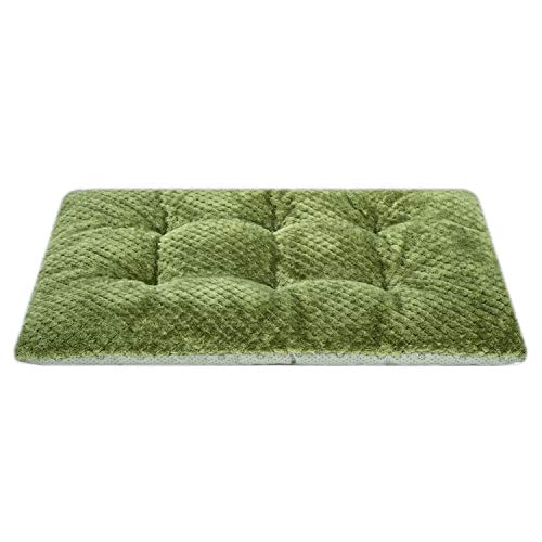 WONDER MIRACLE Fuzzy Deluxe Pet Beds, Super Plush Dog or Cat Beds Ideal for Dog Crates, Machine Wash & Dryer Friendly (15" x 23", S-Olive Green) - color: S-Olive Green, size: 15" x 23"