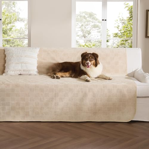 Bedsure Waterproof Couch Cover for Dogs Washable - Waterproof Blanket for Large Dogs Couch Sofa Bed Cozy, Lightweight Furniture Protector for Pet Cat Quick Drying, Sandy Tan, 52x82IN - color: Sandy Tan, size: 52x82 inch