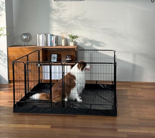 PJYuCien Dog Playpen Plus Storage Bag, 31.3" H 8 Panels Puppy Pen with Square Bottom, Heavy Duty Dog Fence for Puppies/Small Dogs - style: 8-Panels 31.3"W