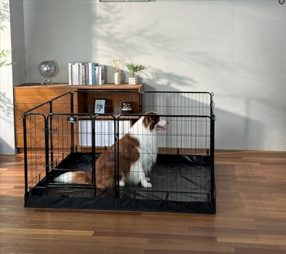 PJYuCien Dog Playpen Plus Storage Bag, 31.3" H 8 Panels Puppy Pen with Square Bottom, Heavy Duty Dog Fence for Puppies/Small Dogs - style: 8-Panels 31.3"W