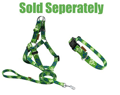 Dog Collar, Cute Floral Pattern, Soft and Adjustable Collar with Quick Release Buckle (XS (Neck 9-13", Width 3/8"), Hawaiian Green) - color: Hawaiian Green, size: XS (Neck 9-13", Width 3/8")
